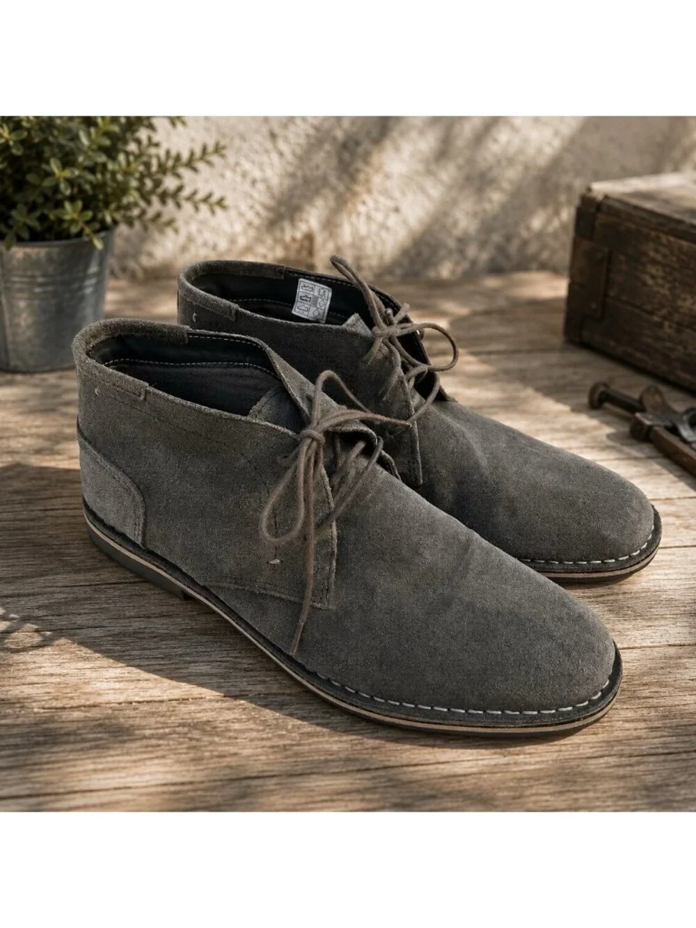 Steve Madden Gray Suede Leather Chukka Boots Mens Size 10 Outdoor Lace Up